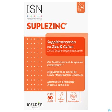 Ineldea Isn Suplezinc Supplementation Zinc Gelule 90