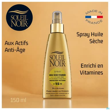 Soleil Noir Huile Seche Vitamine Ip 15 Spray 150ml