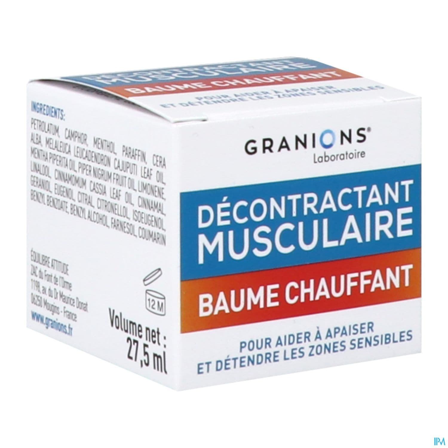 Granions Baume Chauffant Decontractant Musculaire 24ml5