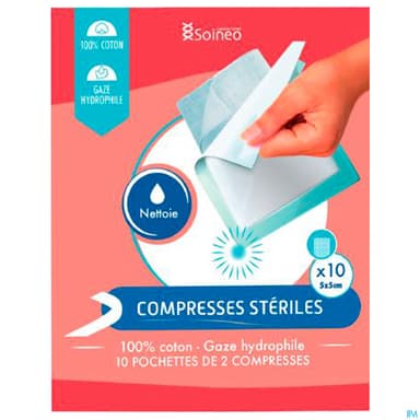 Soineo Compresse Gaze Sterile 5cm X 5cm 10