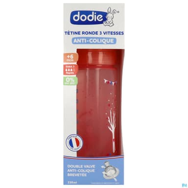 Dodie Initiation+ Biberon Anticolique Rose Danseuse +6mois 330ml