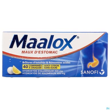 Maalox Maux Estomac Sans Sucre Comprime A Croquer Citron 40