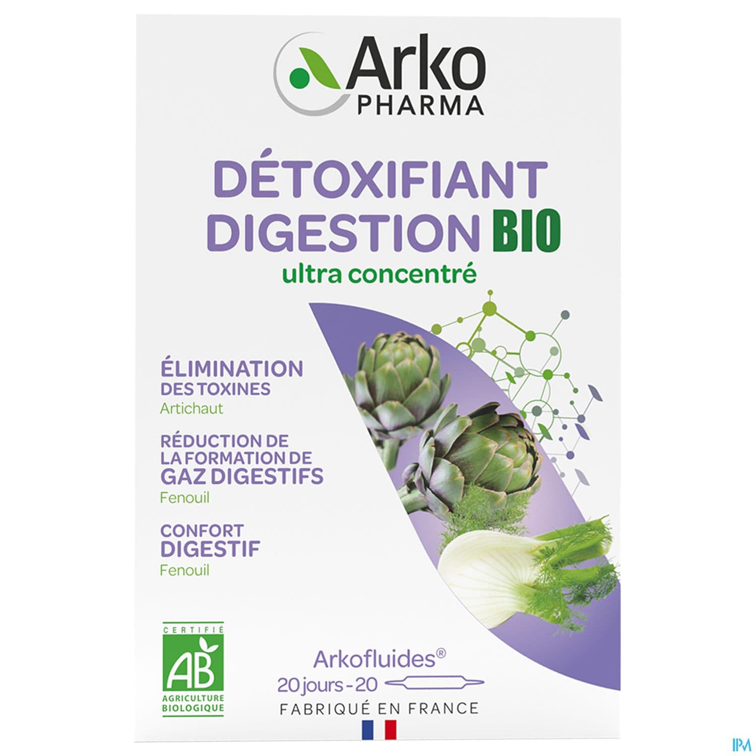Arkopharma Arkofluides Bio Artichaut Fenouil Ampoule Buvable 10ml 20