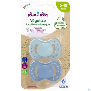 Luc Et Lea Sucette Anatomique Bio Mixte 6/18m X2