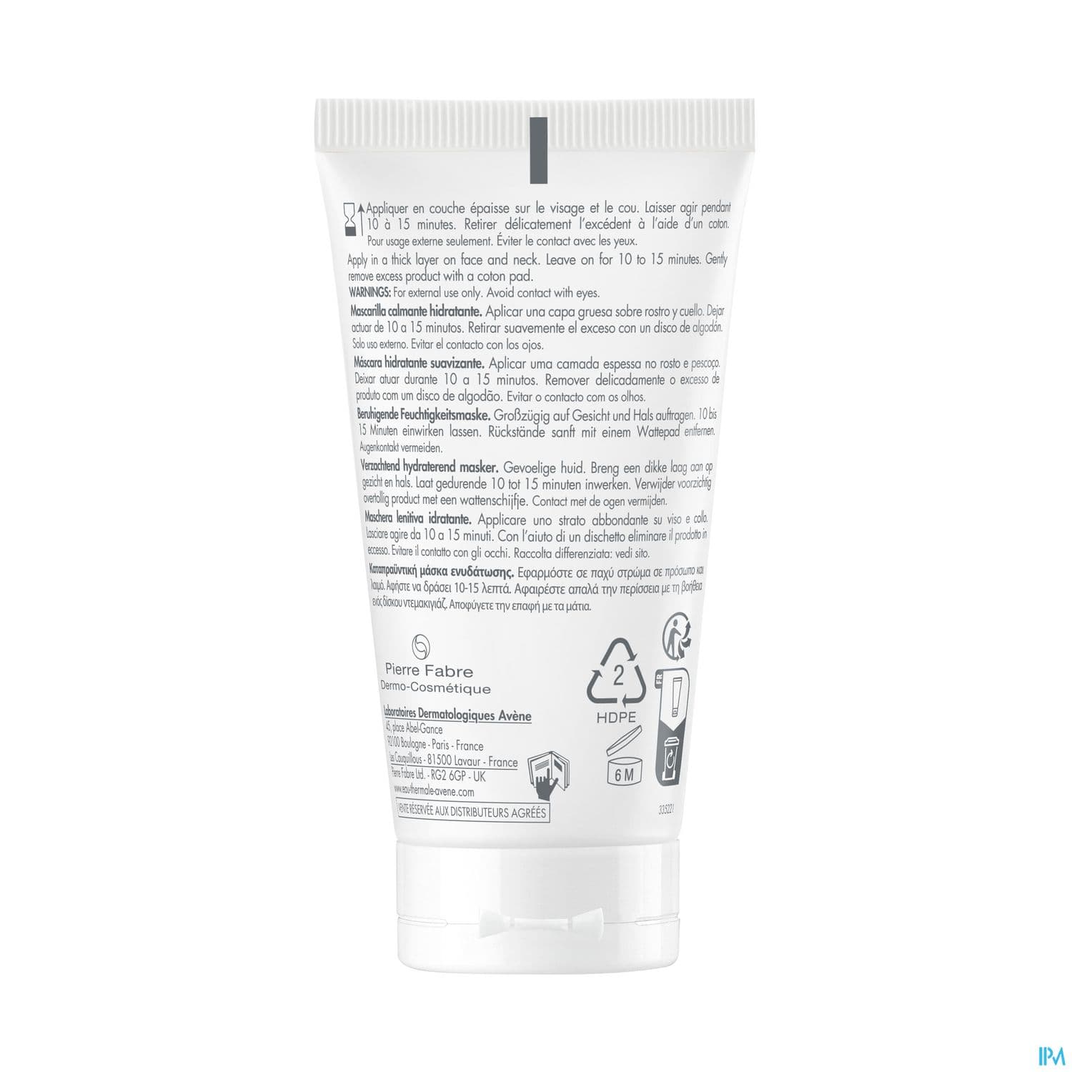 Eau Thermale Avene Masque Apaisant Hydratant 50ml