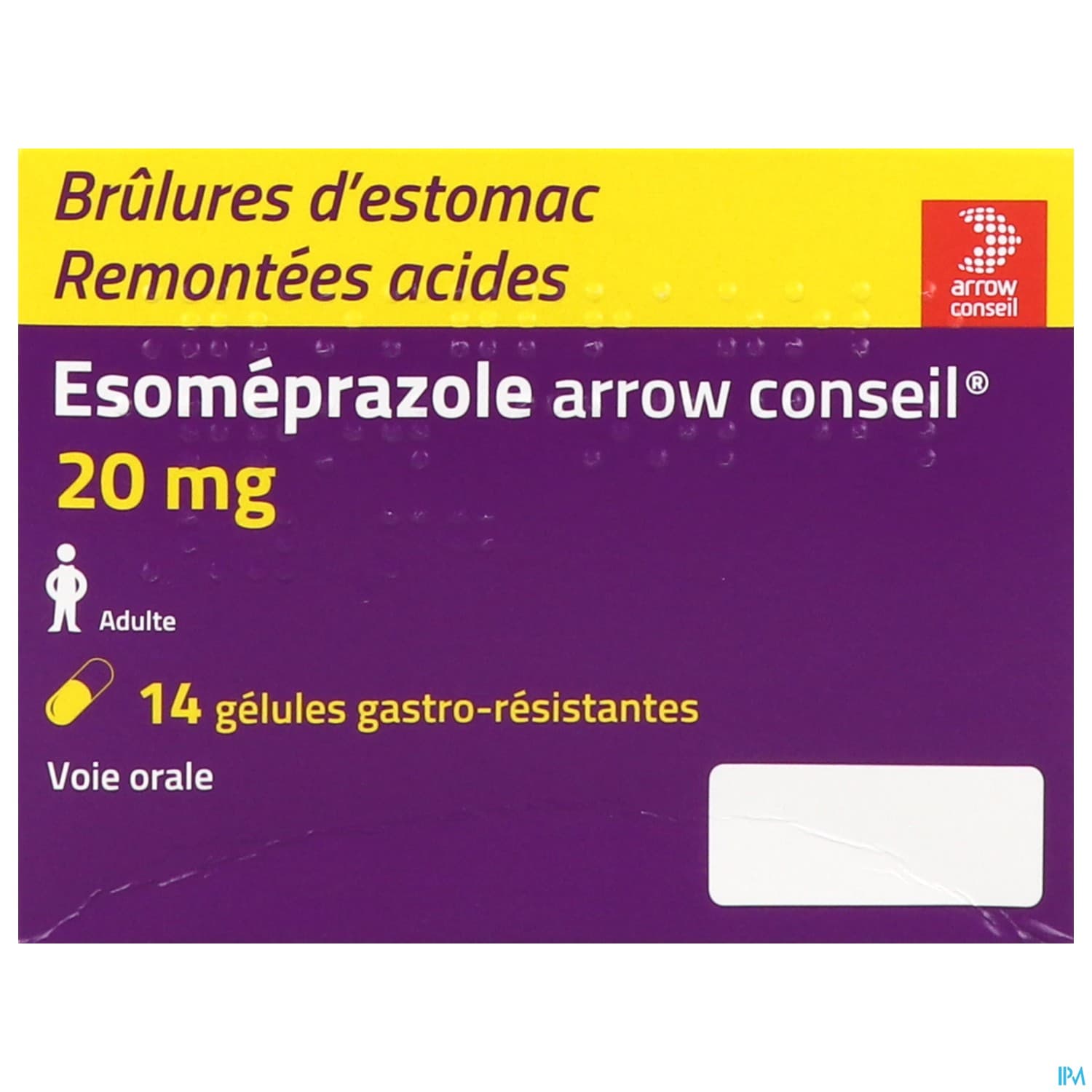 Esomeprazole Arrow Conseil 20mg Gelule Gastroresistante 14