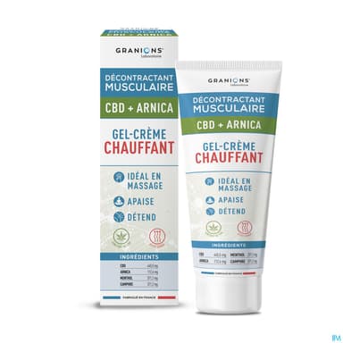 Granions Decontractant Musculaire Gel Creme Chauffant Cbd + Arnica 75ml
