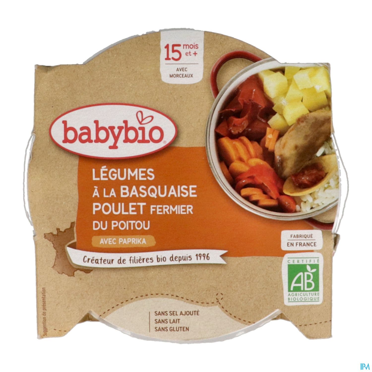 BABYBIO ASS LEGUM/POULET BASQ 260G