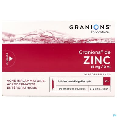 GRANIONS ZN 15MG/2ML S BUV 30AMP/2ML