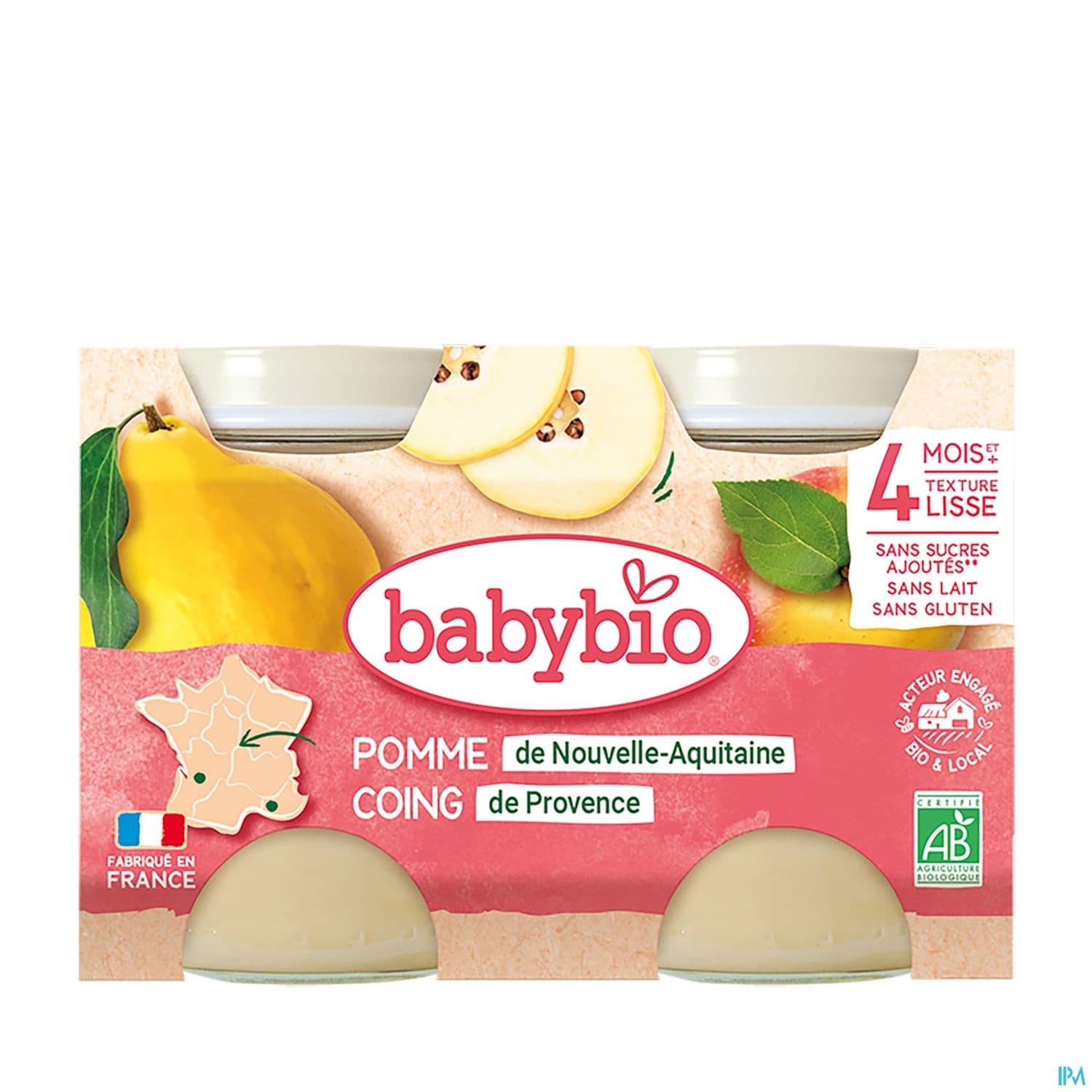 BABYBIO POMME COING 2X130G