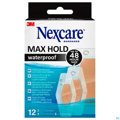 Nexcare 3m Maxhold Wtp Assortiment 3 Tailles 12