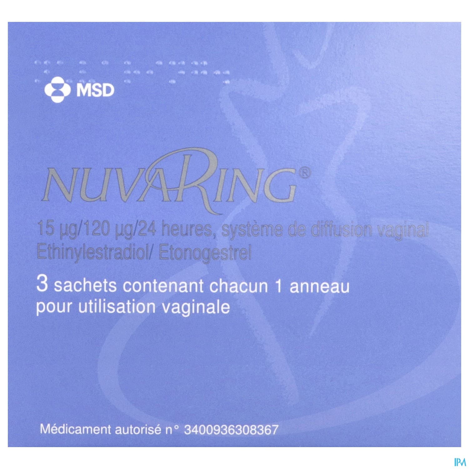 Nuvaring 15mcg/120mcg/24h Systeme De Diffusion Vaginal 3