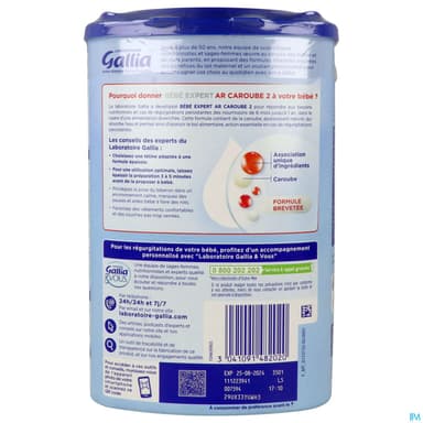 GALLIA BB EXPERT AR 2EME AGE 800G