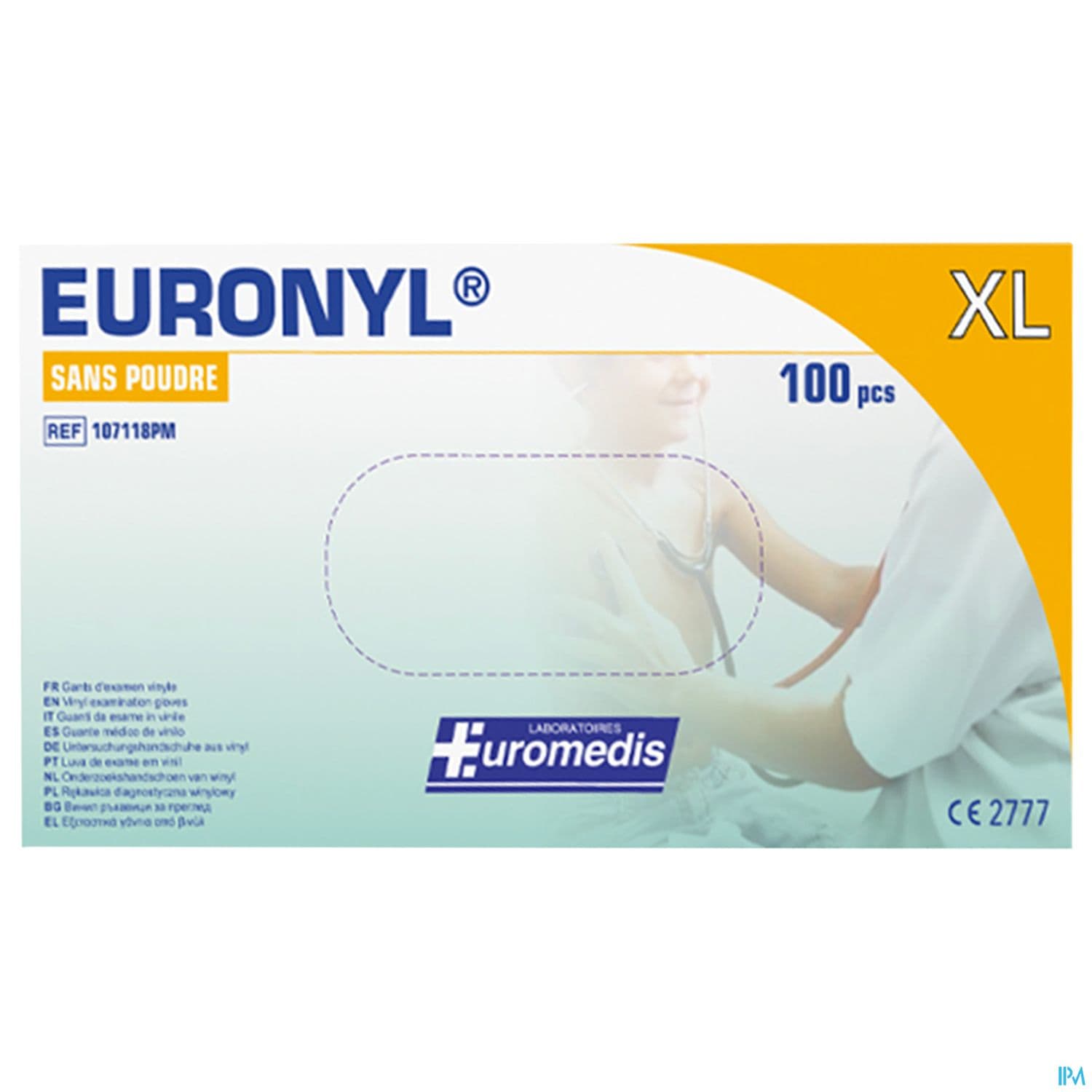 Euromedis Gant Examen Euronyl Vinyle Sans Poudre T9/10 100
