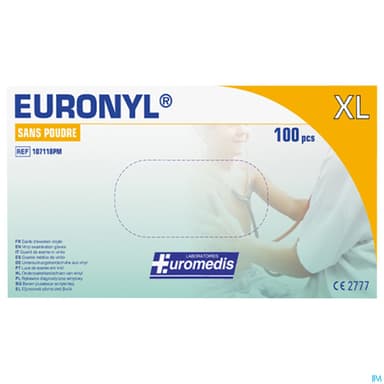 Euromedis Gant Examen Euronyl Vinyle Sans Poudre T9/10 100