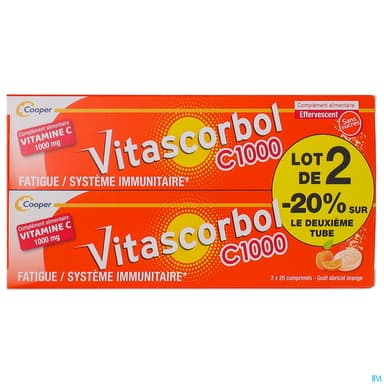 Cooper Vitascorbol C1000 Comprime Effervescent 20 X2