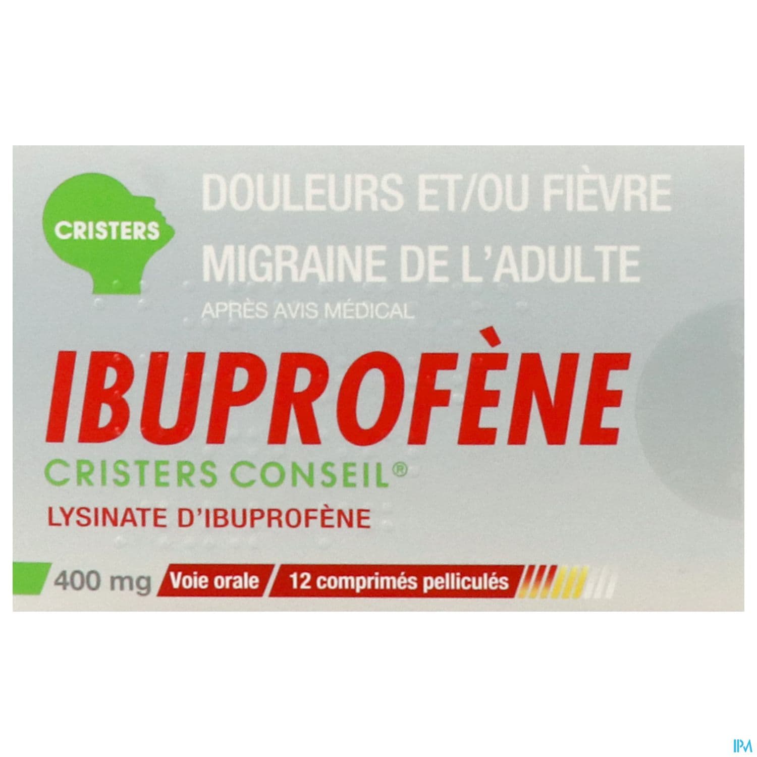 IBUPROFENE 400MG CRIST CONS CPR 12