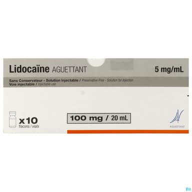Lidocaine Aguettant 5mg/ml Solution Injectable Amp 20ml 10