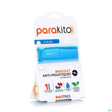 Parakito Bracelet Antimoustique Rechargeable Adulte Color Bleu