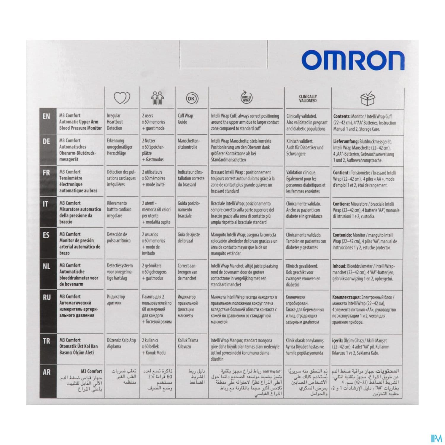 OMRON TENSIOM BRAS M3 COMFORT AUTO