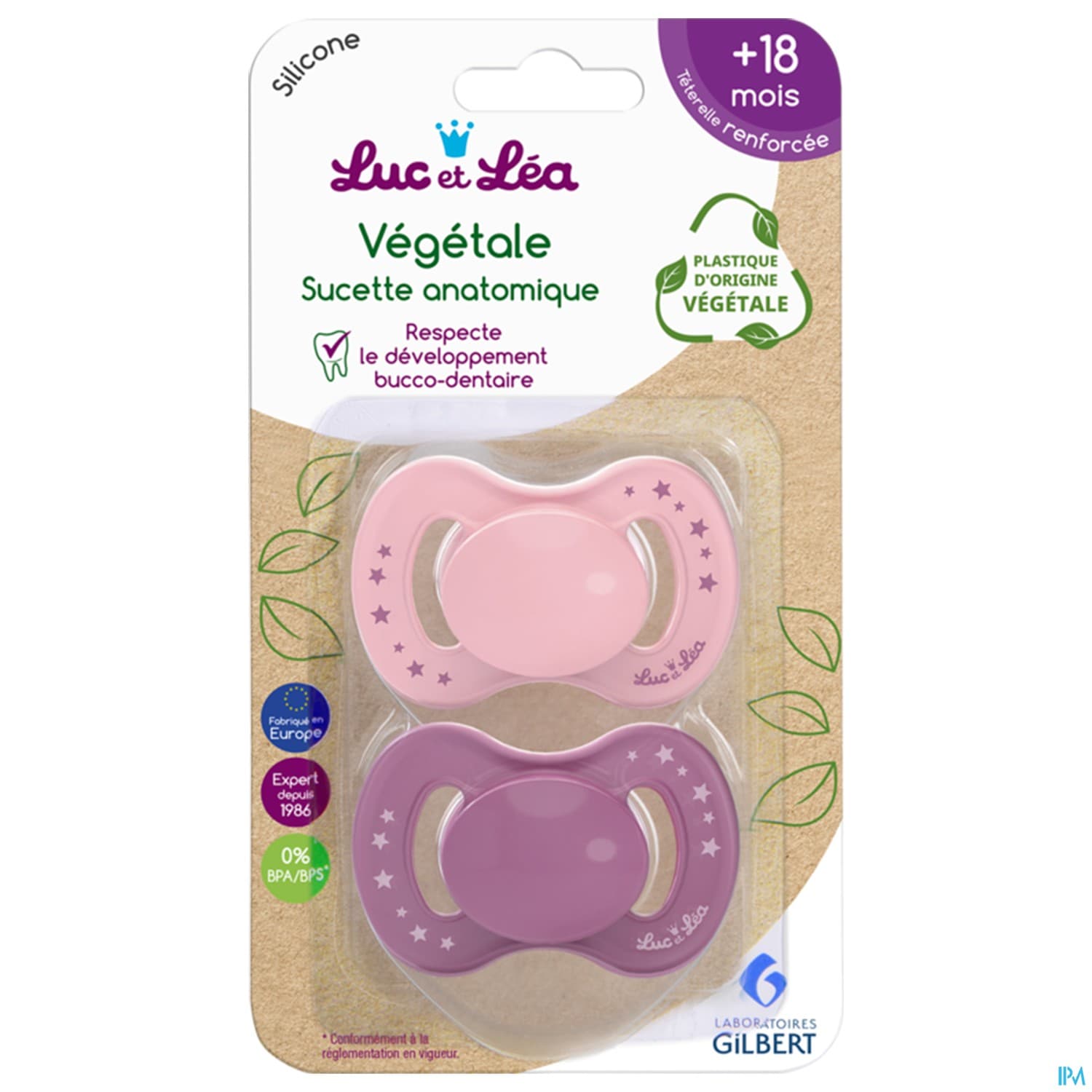 Luc Et Lea Sucette Anatomique Bio Fille +18m X2