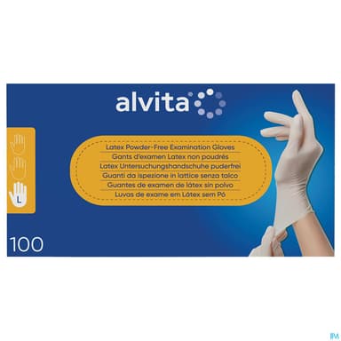 Alvita Gant Latex Non Poudre Non Sterile Large 100