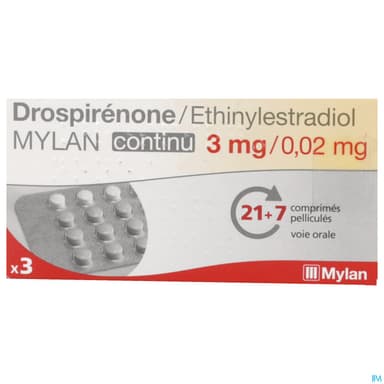 Drospirenone Ethinylestradiol Mylan Continu 0mg02/3mg Comprime 28 X3
