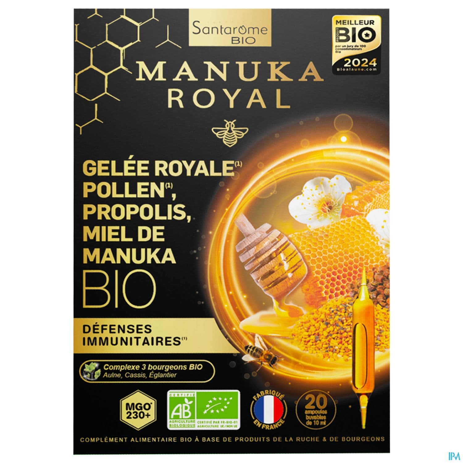 Santarome Gelee Royale Pollen Propolis Miel De Manuka Bio Ampoule 20