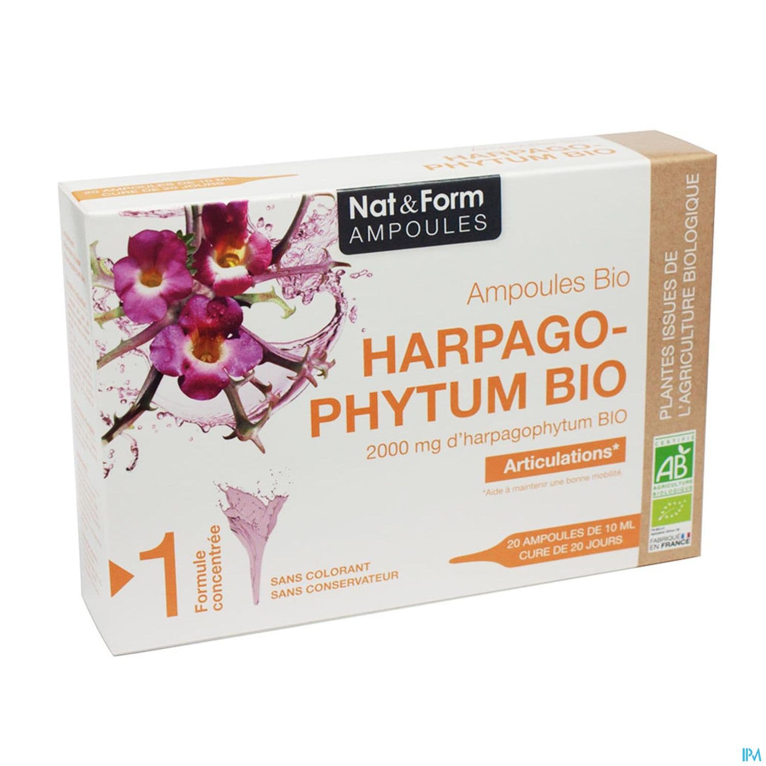 Nat Et Form Ampoule Harpagophytum Bio 10ml 20 — Pharmacie Centrale de la villette 93 - 24/24 (Pharmacie de garde)