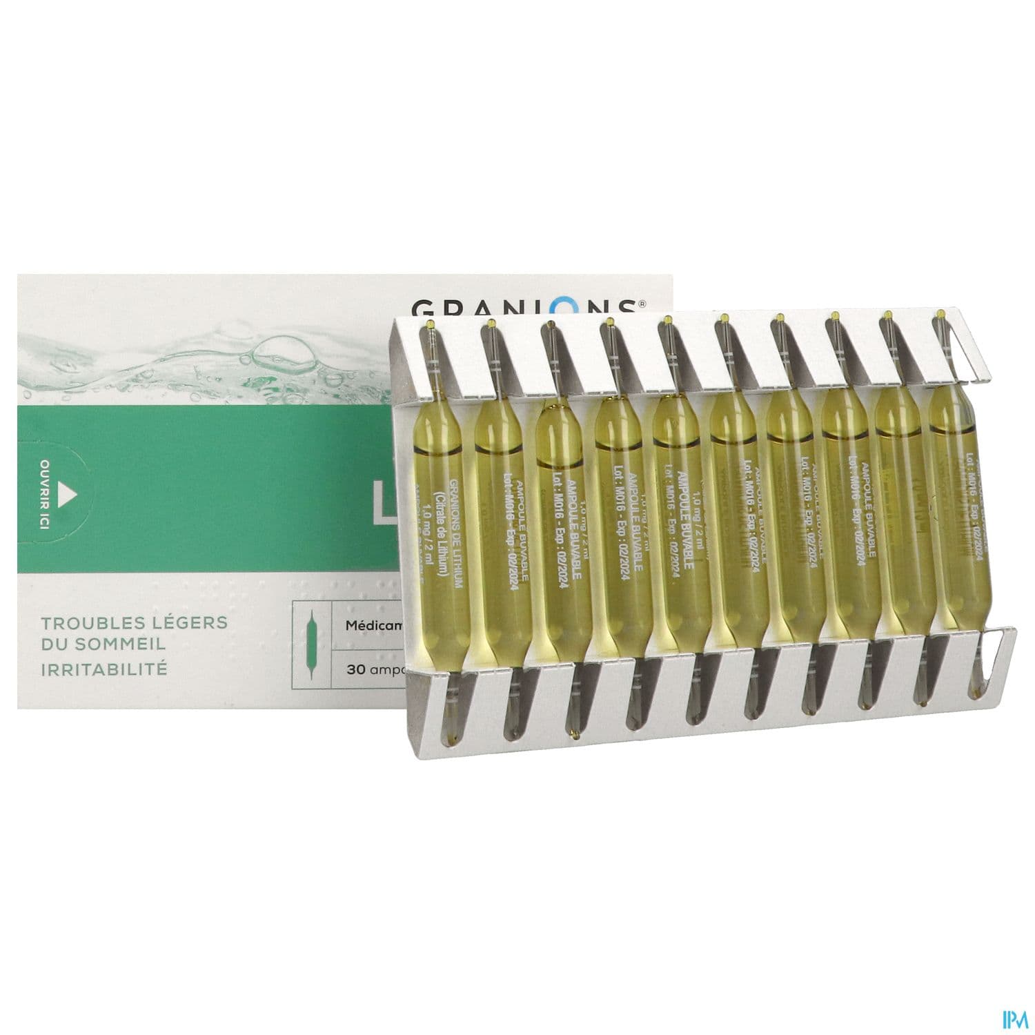 Granions Lithium 1mg/2ml Solution Buvable Ampoule 30