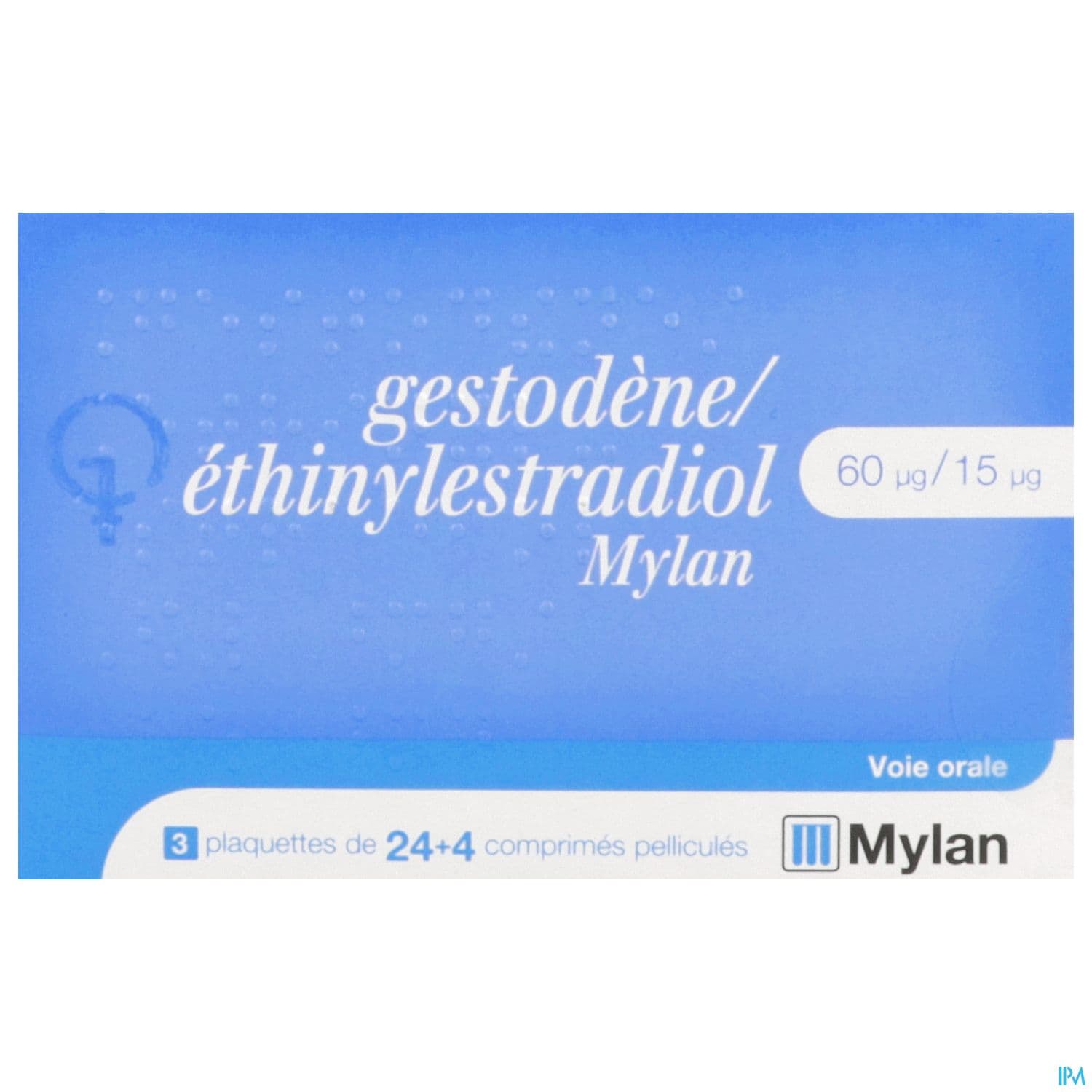 Gestodene Ethinylestradiol Mylan 60mcg/15mcg Comprime 28 X3