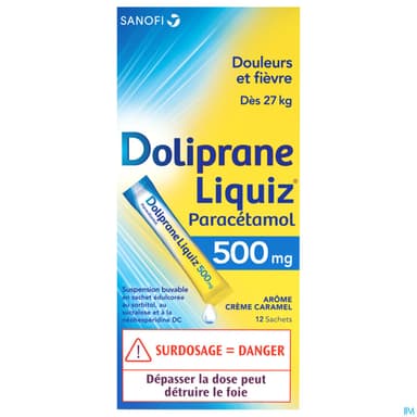 DOLIPRANELIQUIZ 500MG SACHET 12