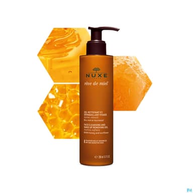 Nuxe Reve De Miel Gel Nettoyant Et Demaquillant Visage Peaux Seches Et Sensibles 200ml