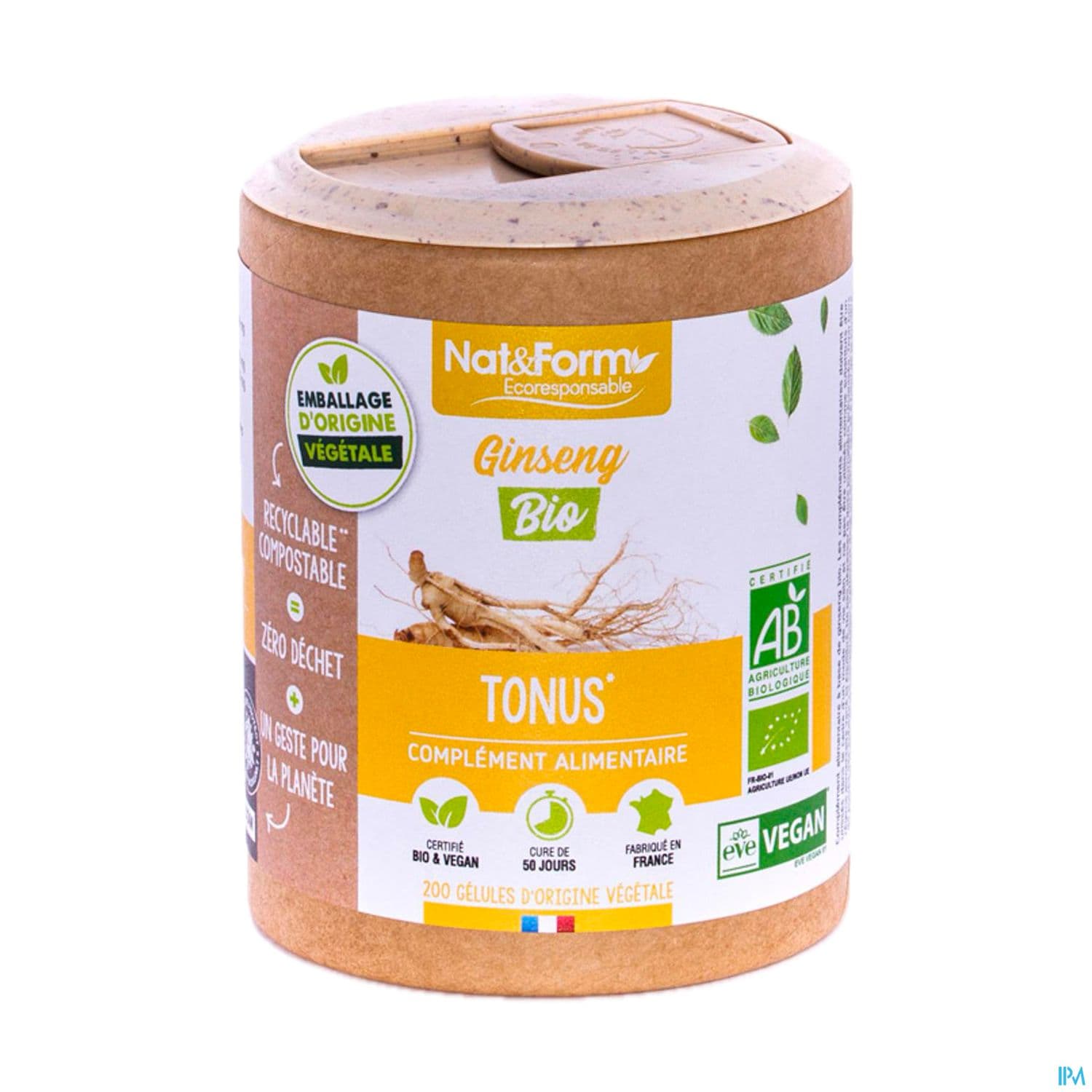 Nat Et Form Ecoresponsable Ginseng Rouge Bio Gelule Vegetale 90