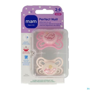 SUCET MAM PERFECT NUIT SIL 2-6M X2