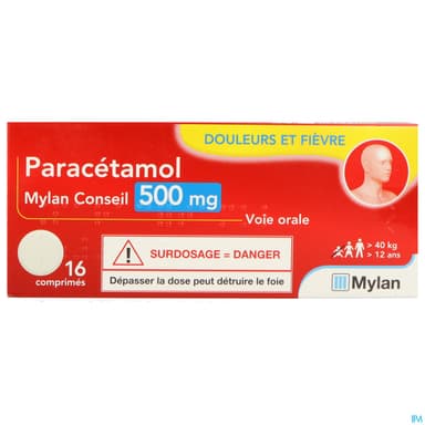 Paracetamol Mylan Conseil 500mg Comprime 16