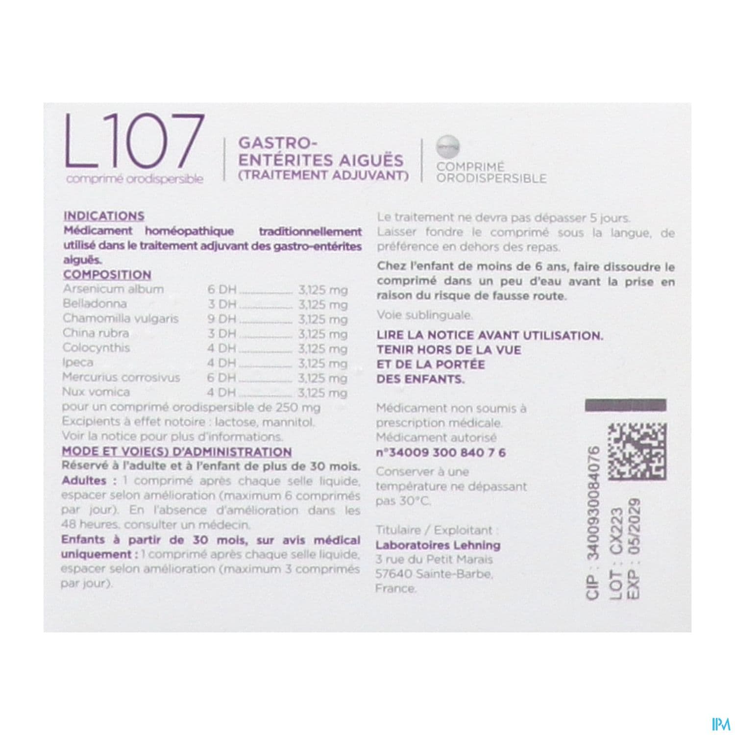 L107 LEHNING CPR OROD 40
