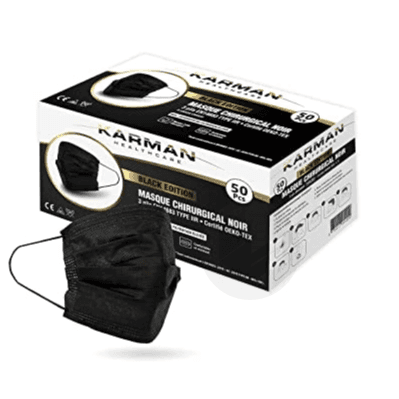 KARMAN MASQ CHIR 3PLIS IIR NOIR 50 — Pharmacie Bellevue Limoges