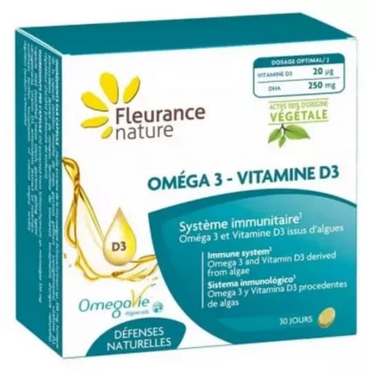 Fleurance Nature Omega 3 Vitamine D3 Capsule 30 — Pharmacie du Vercors