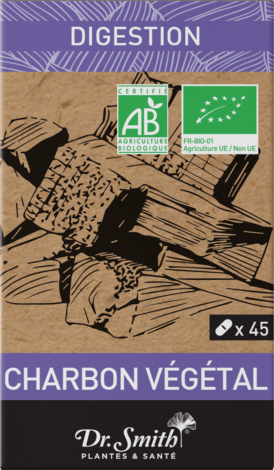 DR SMITH CHARBON VEGETAL GELUL 45 — Pharmacie Saint-Ferdinand