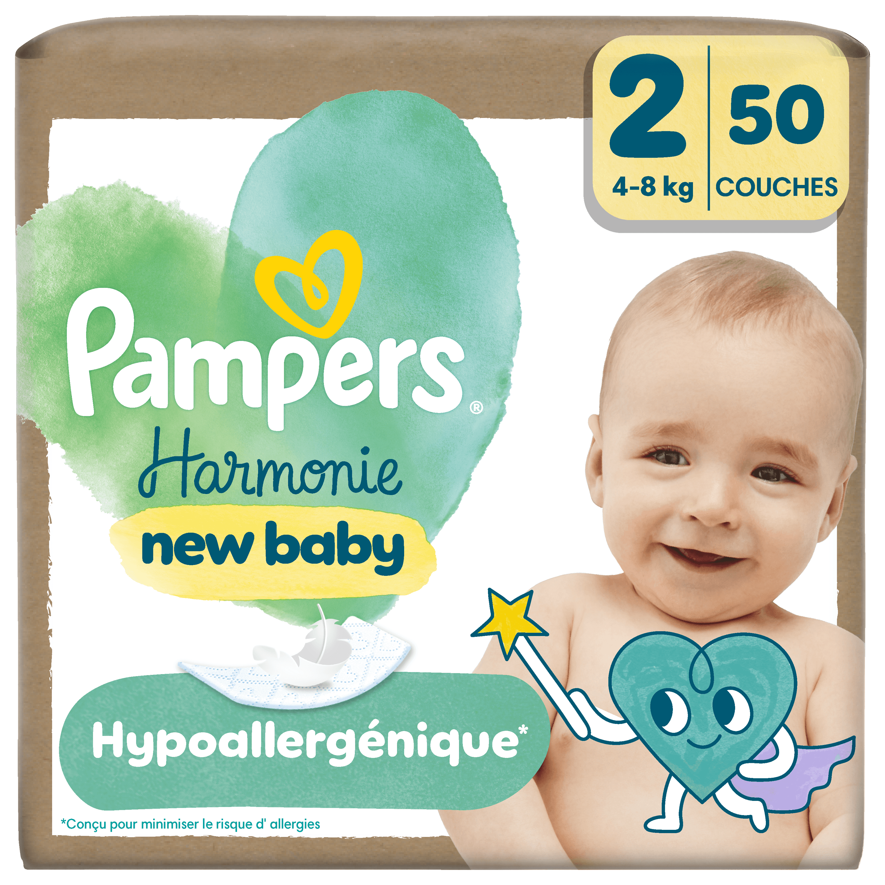 PAMPERS COUCHES HARMONIE T2 4-8KG — Pharmacie des Mèches