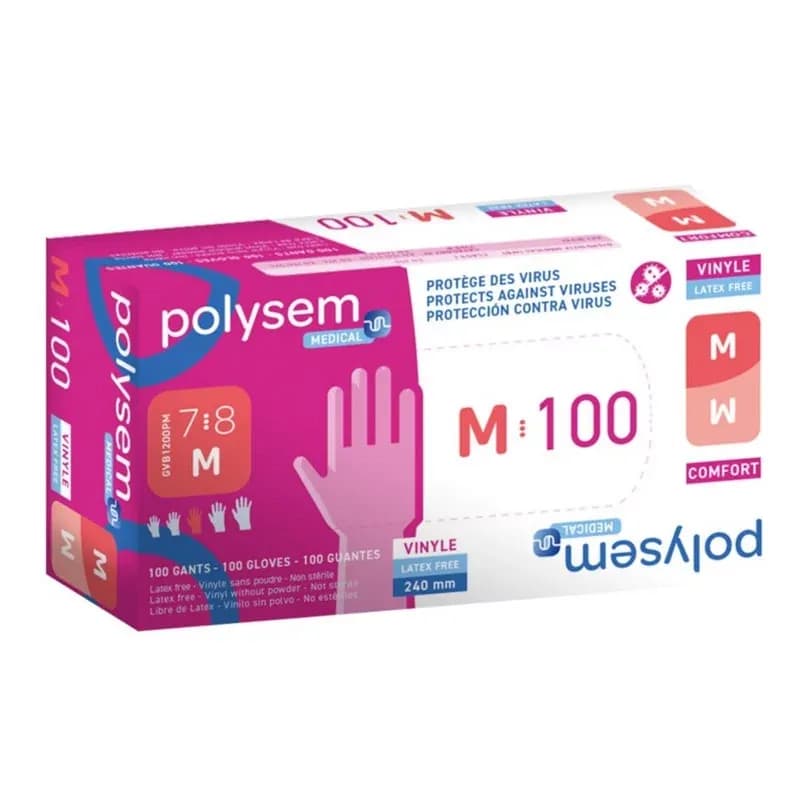 POLYSEM GANT VINYLE TAILLE M X100 — Pharmacie Erlon