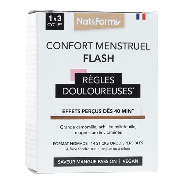 NAT&FORM CONFORT MENSTRUEL FLASH 14 STICK — Pharmacie des Mèches