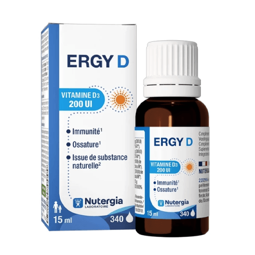 ERGY D   200 UI   Goutte buvable. complement alimentaire riche en vitamine D3 issue de substance nat — Pharmacie Lafayette Daloy
