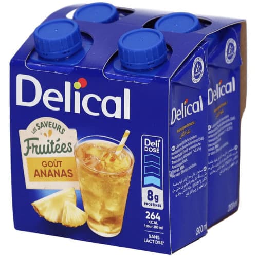 DELICAL BOIS FRUIT ANANAS 200ML X4 — Pharmacie Pharmavance Le Chesnay