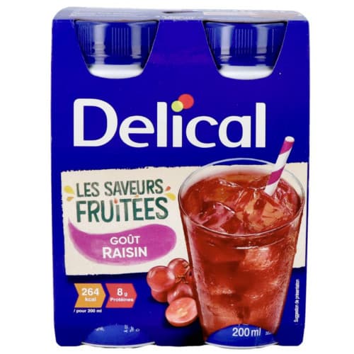 DELICAL BOIS FRUIT RAISIN 200ML X4 — Pharmacie Pharmavance Le Chesnay