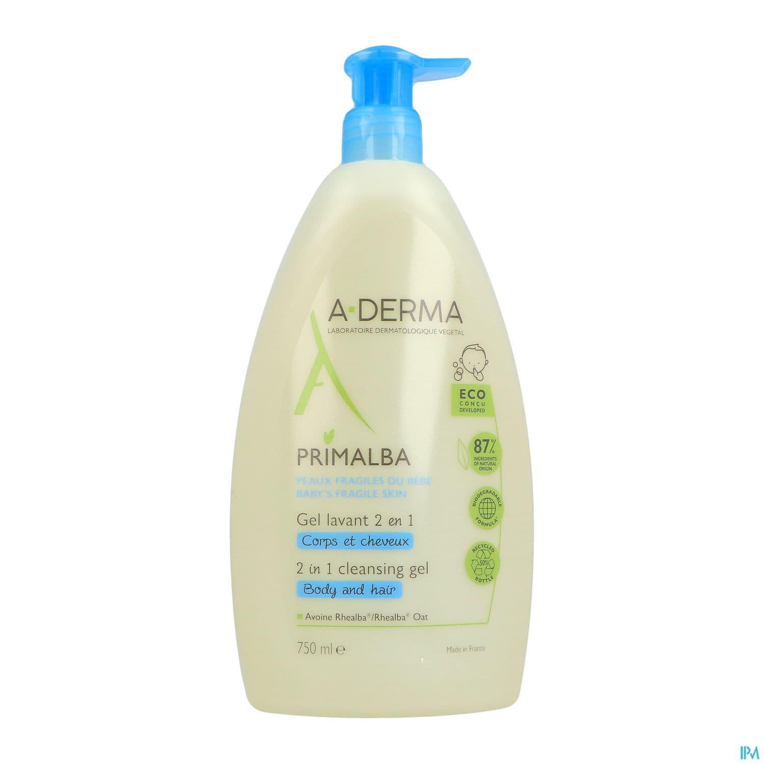 A Derma Primalba Gel Lavant 2en1 Corps Et Cheveux 750ml — Pharmacie Principale des Grésillons