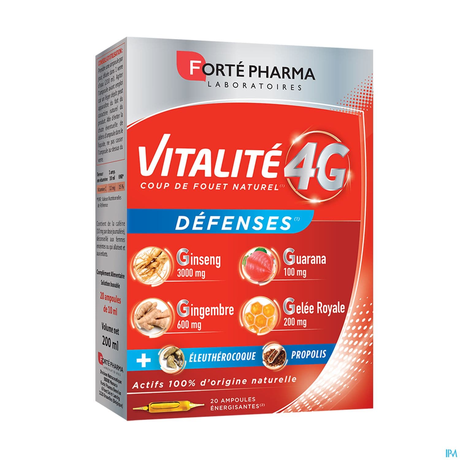 Forte Pharma Vitalite 4g Defenses Ampoule Buvable 10ml 20 — Pharmacie Villenave Rocade