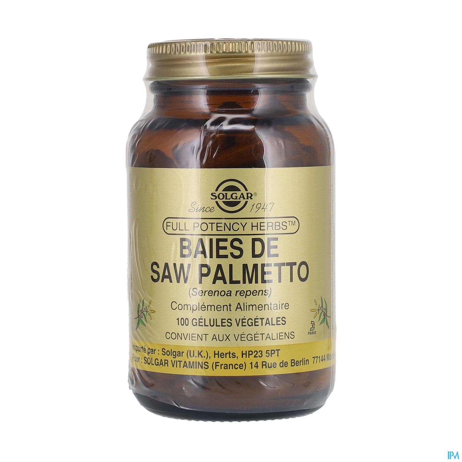 Solgar Full Potency Saw Palmetto Gelule Vegetale 100 — Pharmavance Auteuil