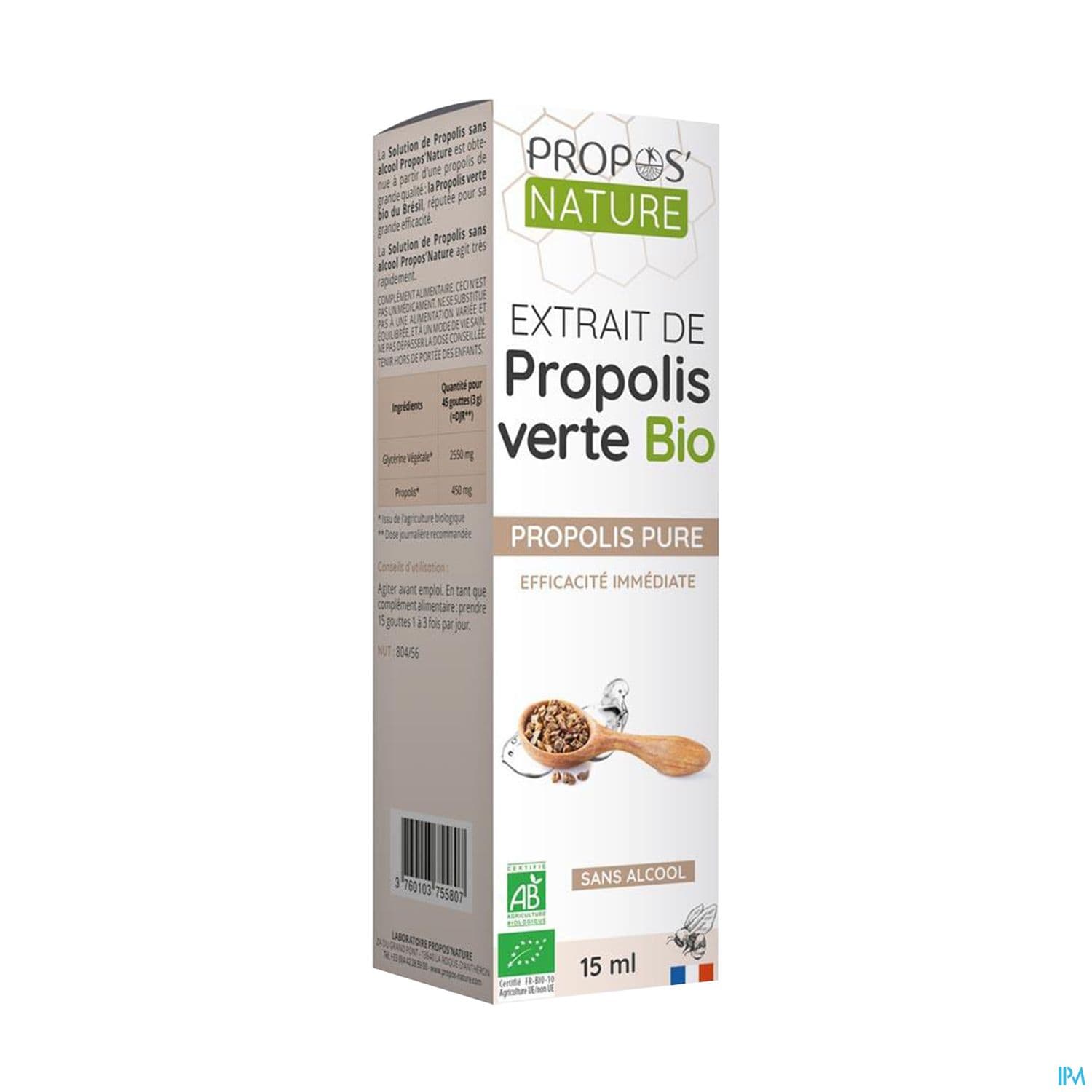 Propos Nature Solution Extrait Sans Alcool Propolis Verte Alimentaire 15ml — Pharmacie Precheurs